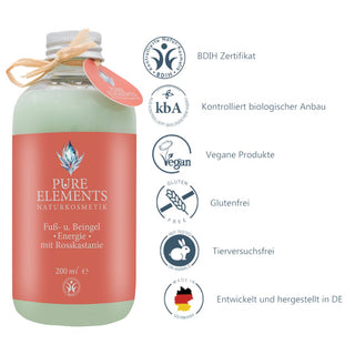 Fuß - u. Beingel •Energie• mit Rosskastanie - Pure Elements Naturkosmetik