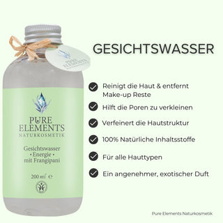 Gesichtswasser •Energie• mit Frangipani - Pure Elements Naturkosmetik