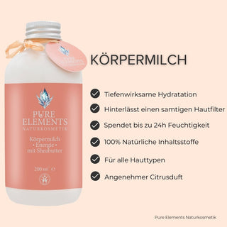 Körpermilch •Energie• mit Sheabutter - Pure Elements Naturkosmetik