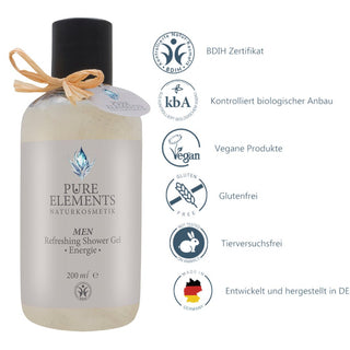 MEN Refreshing Shower Gel •Energie• - Pure Elements Naturkosmetik
